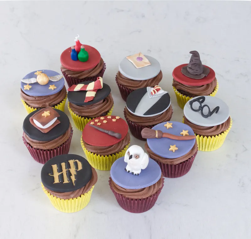 Box of hand-decorated cupcakes